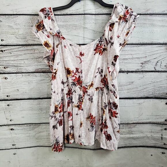 Maurices 1x Plus White Floral Top - Picture 2 of 7